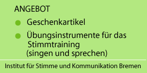 Weihnachtsangebot Geschenkartikel Stimmtraining
